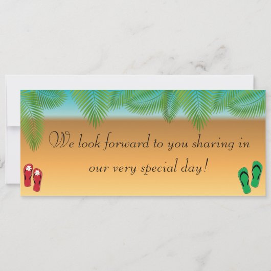 サンダルズボーディングパス結婚式招待状 招待状 (裏面)