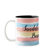 サンダルビーチサンダルビーチ波水色のストライプ