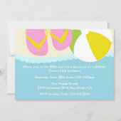 サンダル及びビーチボールビーチパーティの招待状 招待状 (正面)