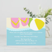 サンダル及びビーチボールビーチパーティの招待状 招待状 (スタンド正面)