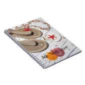 サンダル、貝類、ヒトデのビーチ ノートブック (右側)