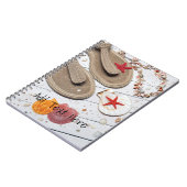 サンダル、貝類、ヒトデのビーチ ノートブック (左側)