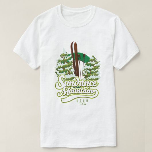 サンダンスマウンテンユタスキーロゴ Tシャツ (デザイン正面)
