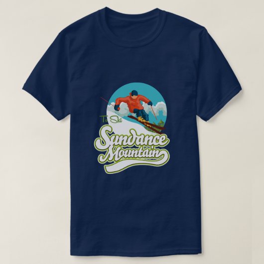 サンダンス・マウンテンズ スキー ロゴ Tシャツ (デザイン正面)