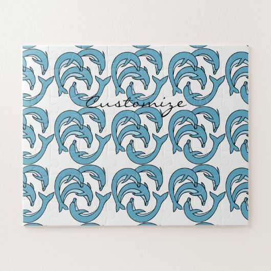 サンダーを囲む青いイルカ_Cove ジグソーパズル (横)