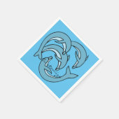 サンダーを囲む青いイルカ_Cove スタンダードカクテルナプキン (角)