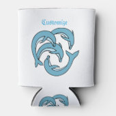 サンダーを囲む青いイルカ_Cove 缶クーラー (正面)