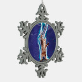 サンダーウォリアー猫 スノーフレークピューターオーナメント (左)