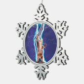 サンダーウォリアー猫 スノーフレークピューターオーナメント (右)