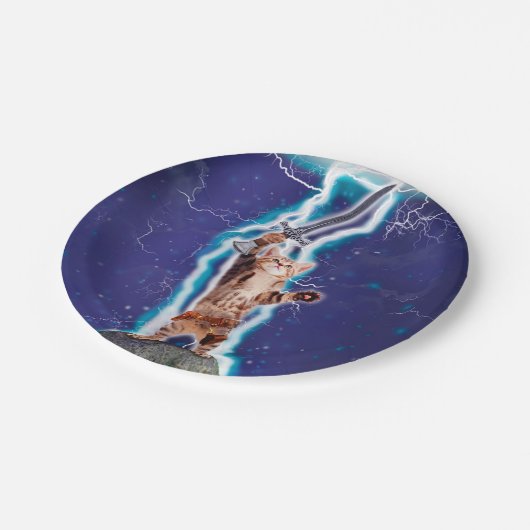 サンダーウォリアー猫 ペーパープレート (アングル)