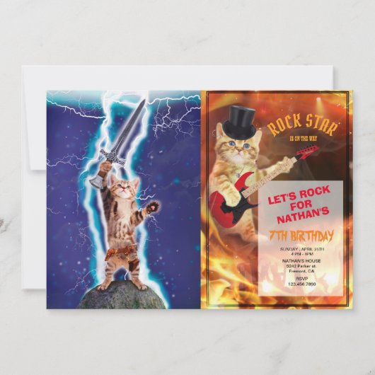 サンダーウォリアー猫 招待状 (正面)