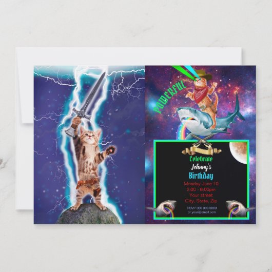 サンダーウォリアー猫 招待状 (正面)