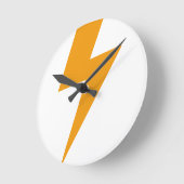 サンダーエナジーイエロープリント ラウンド壁時計 (傾斜)