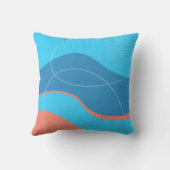 サンダーオブブルーウィズサーモン抽象芸術アートデザイン クッション (裏面)