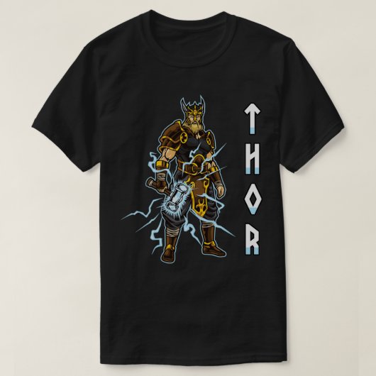 サンダーゴッドトール北瀬神話バイキング戦士 Tシャツ (デザイン正面)
