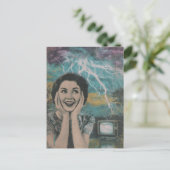 サンダーストームレトロ女性 ポストカード (スタンド正面)