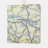 サンダーズビルGAヴィンテージの地図 セラミックオーナメント (左)