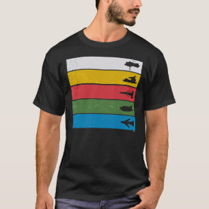 サンダーバクラシックーズ – 鳥類シルエットオンストライプ Tシャツ