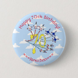 サンダーバーズ70歳の青空の誕生日バッジ 缶バッジ