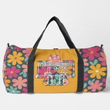 サンダーバードゴルフダフルバッグ-フローラ+オレンジ