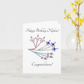 サンダーバード甥誕生日カードホワイト カード (黄色い花)