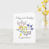 サンダーバード70th -誕生日カード白 カード (黄色い花)