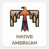 サンダーバード – 先住民アメリカインディアンのシンボル スクエアシール (正面)