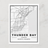 サンダーベイオンタリオ州カナダ旅行市地図ポスター ポストカード (正面)