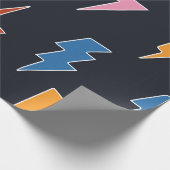 サンダーボルトシームレスパターン、手描き稲妻 ラッピングペーパー (角)