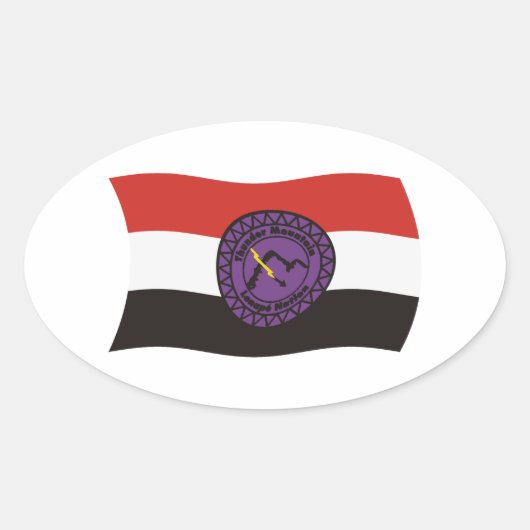 サンダーマウンテンレナプネーション国旗のシール 楕円形シール (正面)