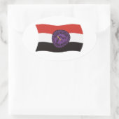 サンダーマウンテンレナプネーション国旗のシール 楕円形シール (バッグ)