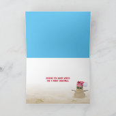 サンダーマンとハンモックのトロピカルクリスマス シーズンカード (内部)