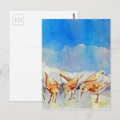 サンダーリングシャッフル葉書WatercolorBeachメモリ ポストカード (正面/裏面)