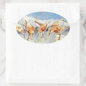 サンダーリングズミニウォーターカラービーチ鳥サンピアス 楕円形シール (バッグ)