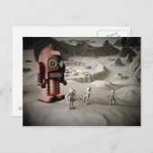 サンダーロボットおもちゃ宇宙人レトロスタイルのポストカ ポストカード (正面/裏面)