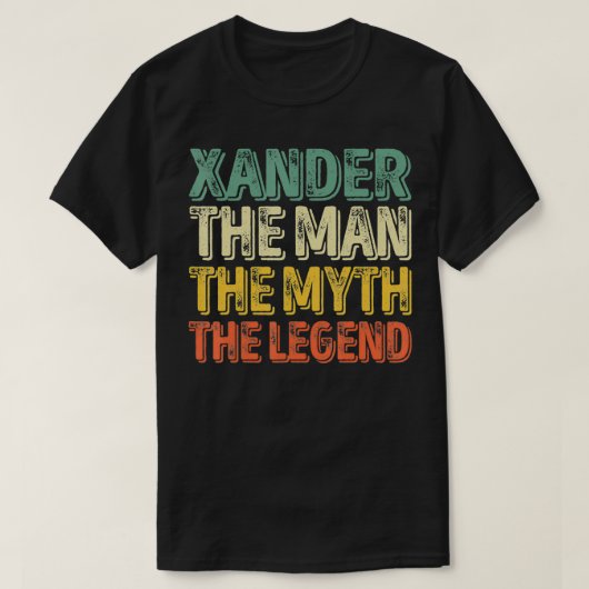 サンダー男の神話は、伝説の最初の名前Xan Tシャツ (デザイン正面)
