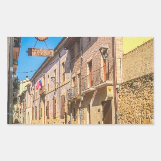 サンチアゴの街並み 長方形シール (正面)