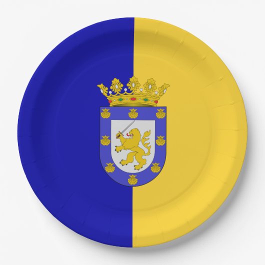 サンチアゴ国旗（チリ） ペーパープレート (正面)