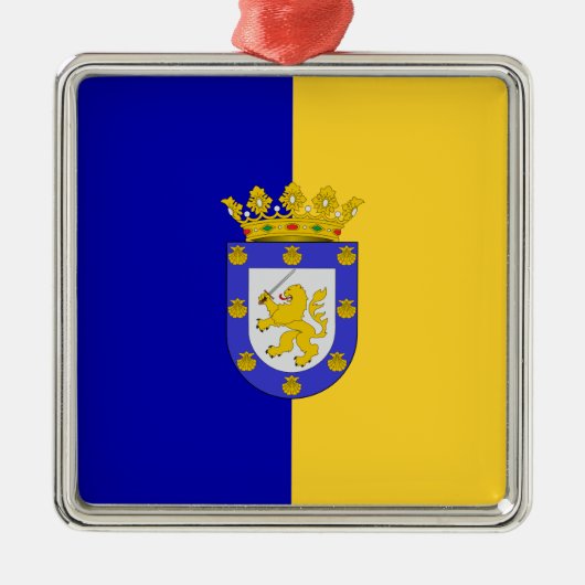 サンチアゴ国旗（チリ） メタルオーナメント (正面)