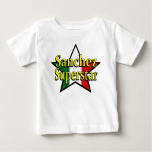 サンチェスのスーパースターの乳児のTシャツ ベビーTシャツ