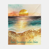 サンッパーソナライズされたドリラックスの居心地の良いフリースブランケット フリースブランケット (正面)