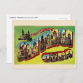 サンティアゴキューバの大きい手紙の郵便はがきのヴィンテージのスタイル ポストカード (正面/裏面)
