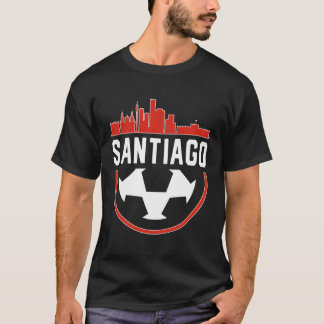 サンティアゴサッカーサッカーサッカーファンシティスカイライン Tシャツ