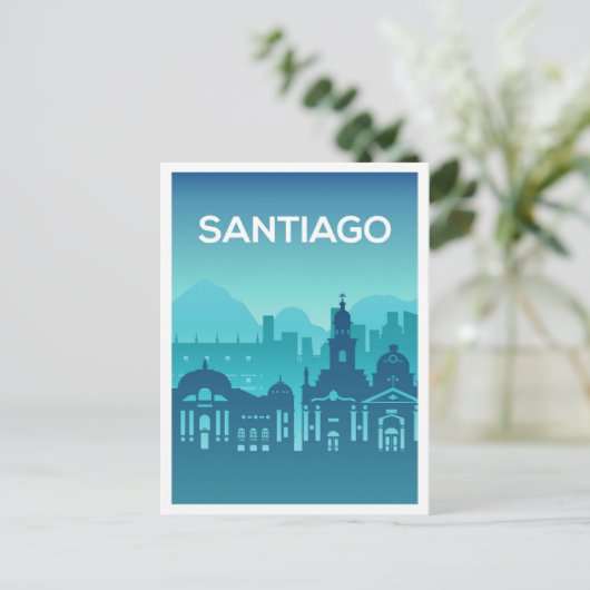 サンティアゴチリアートトラベルイラストレーション ポストカード (スタンド正面)