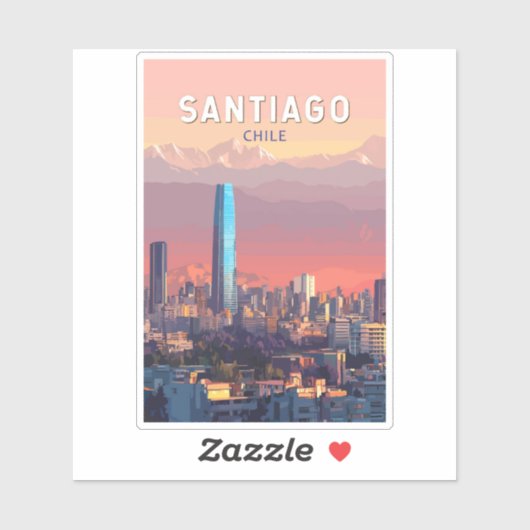 サンティアゴチリイラストレーショントラベルアートヴィンテージ シール (シート)