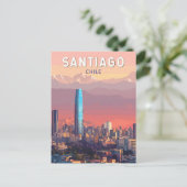 サンティアゴチリイラストレーショントラベルアートヴィンテージ ポストカード (スタンド正面)