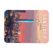 サンティアゴチリイラストレーショントラベルアートヴィンテージ マグネット (横)