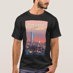 サンティアゴチリイラストレーショントラベルアートヴィンテージ Tシャツ