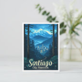 サンティアゴチリヴィンテージアートトラベルイラストレーション ポストカード (スタンド正面)