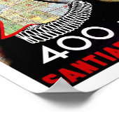 サンティアゴチリ南米ヴィンテージ旅行ポスター ポスター (角)